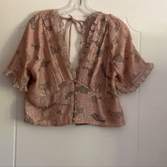 Anthologies Sequin V-Neck Alluring & Stylish Top - Picture 6 of 8